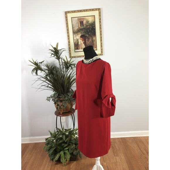 CeCe Women Sheath Dress 4 Short Sleeve With Bows Office Siren Whimsigoth Boho - Picture 4 of 9